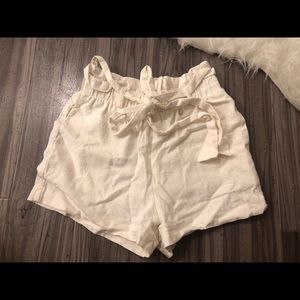 White High Waisted Shorts